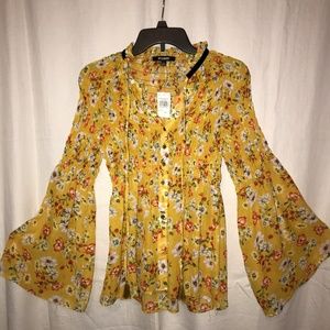 Ups & Downs Floral Blouse  -L - NWT